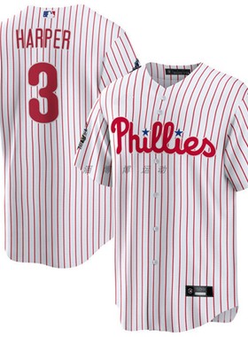 费城费城人队 Philadelphia Phillies 3#HARPER 男子刺绣棒球服