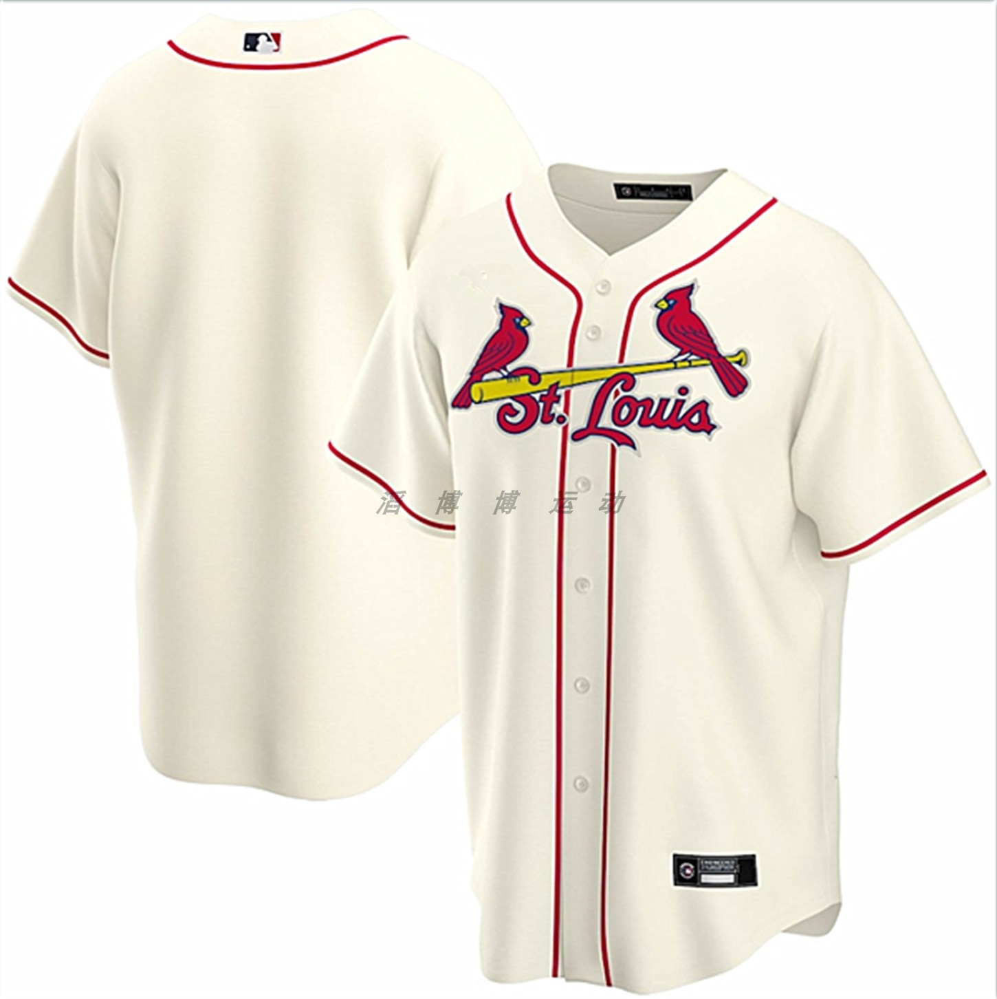 圣路易斯红雀队  St Louis Cardinals  男子运动透气棒球服