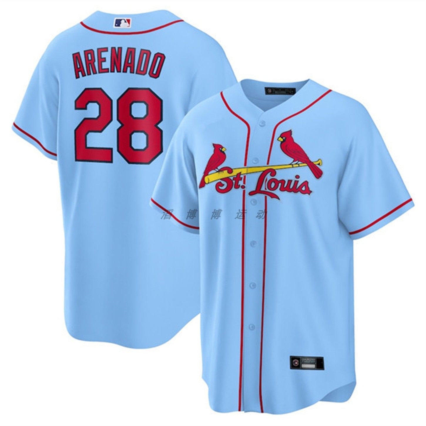 圣路易斯红雀队 St Louis Cardinals28#ARENADO 男子运动棒球服