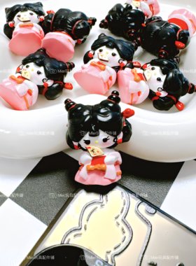 PU设计款Hello Kitty娘娘公仔DIY串珠奶油胶手机壳摆件笔刀