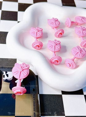 日单散货Hello Kitty粉色风扇配件DIY滴胶奶油胶手机壳配件公仔