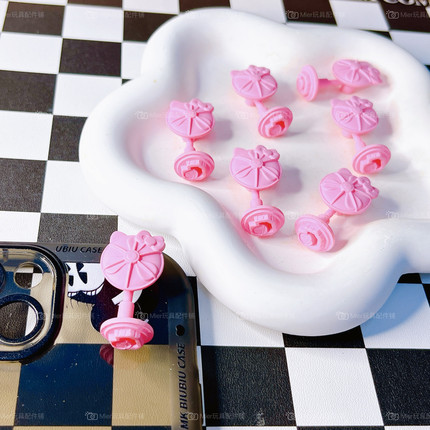 日单散货Hello Kitty粉色风扇配件DIY滴胶奶油胶手机壳配件公仔