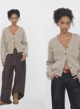 Grown Notold 轻盈感含羊毛混纺慵懒廓形 毛衣开衫外套短款