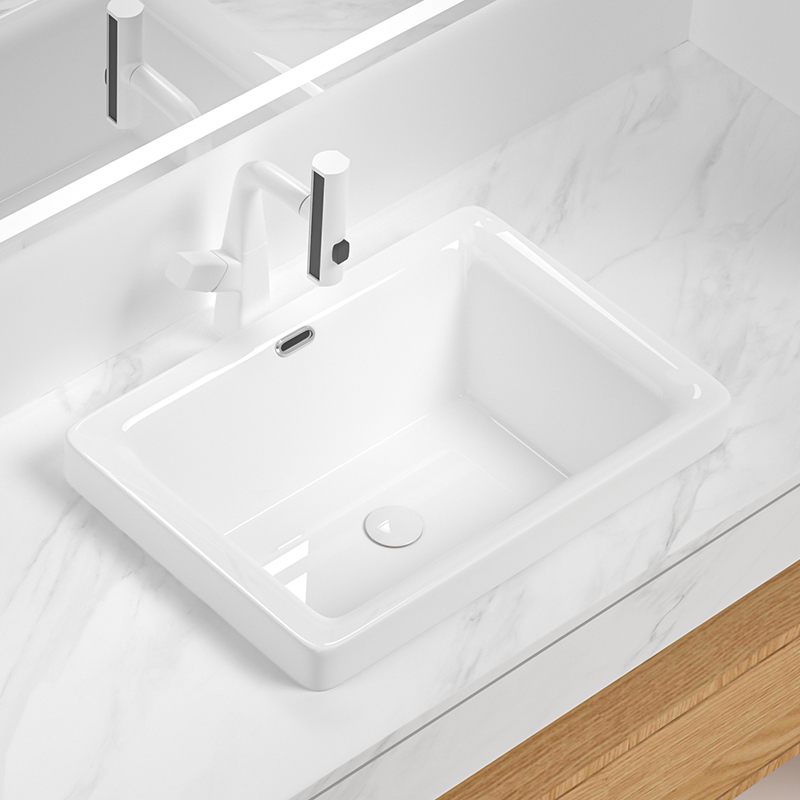 防溅水加深台中盆半嵌入式