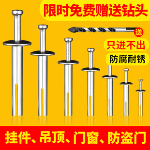 美式 内膨胀钉敲击膨胀螺丝插片壁虎锤击一钉得 击芯膨胀击钉打入式