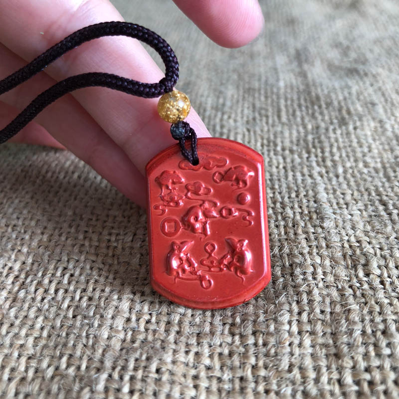 台湾原色五鼠运财玉佩证书吊坠