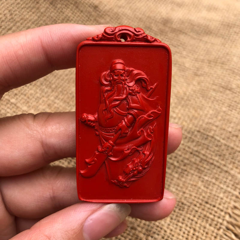 高含量帝王红武财神玉佩关公吊坠