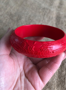 帝王红女士本命年龙凤手镯