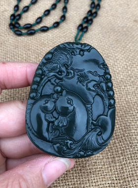 天然和田玉本命年随身招财吊坠