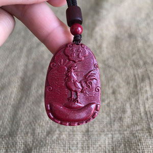 生肖玉佩金鸡招财挂件吊坠送证书