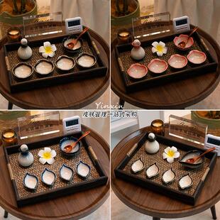 泰式spa工具美容院精油碗产品调配陶瓷调膜碗精油碟碗套装盘托盘