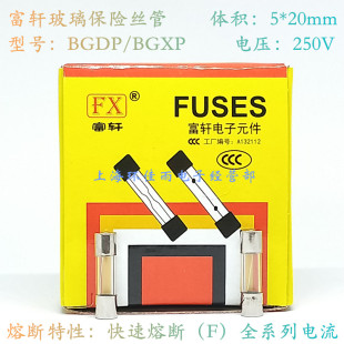 F2AL250V BGDP 富轩 快熔玻璃保险丝管 2A 250V 5X20mm BGXP 优质