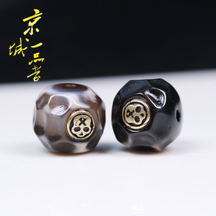 天珠玛瑙无相恶灵散珠文玩猴头椰蒂星月菩提手串配饰顶珠配珠