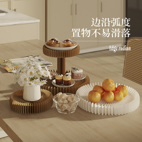 十八纸桌面置物架展示架搁板家居客厅卧室储物架台面圆形装饰展架
