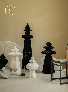 十八纸禅意装饰圆柱定制落地装饰摆件艺术陈列台创意现代橱窗摆设