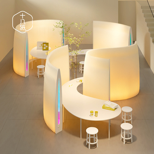 十八纸展会隔断屏风客厅假墙水滴屏风办公室屏风商用可折叠隔档板