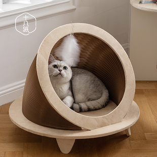 十八纸猫窝四季 保暖网红猫房子创意封闭式 猫咪帐篷 通用可拆洗冬季