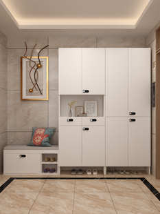 定制做带锁鞋柜放盗门外楼道可坐换鞋凳家用大容量电梯靠墙储物柜