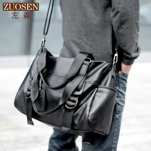 斜挎包手提包休闲男包旅行包大包皮包男健身包斜跨 左森单肩包男士