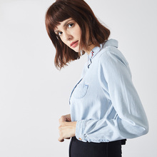 德玛纳春秋款休闲牛仔女学生衬衫2