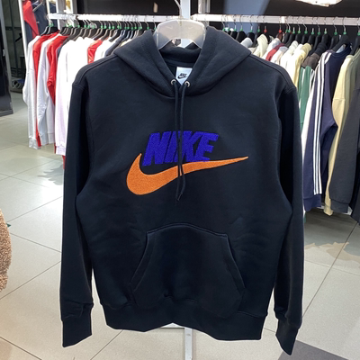 耐克男子加绒针织印花防风运动休闲连帽套头衫卫衣上衣FN3105