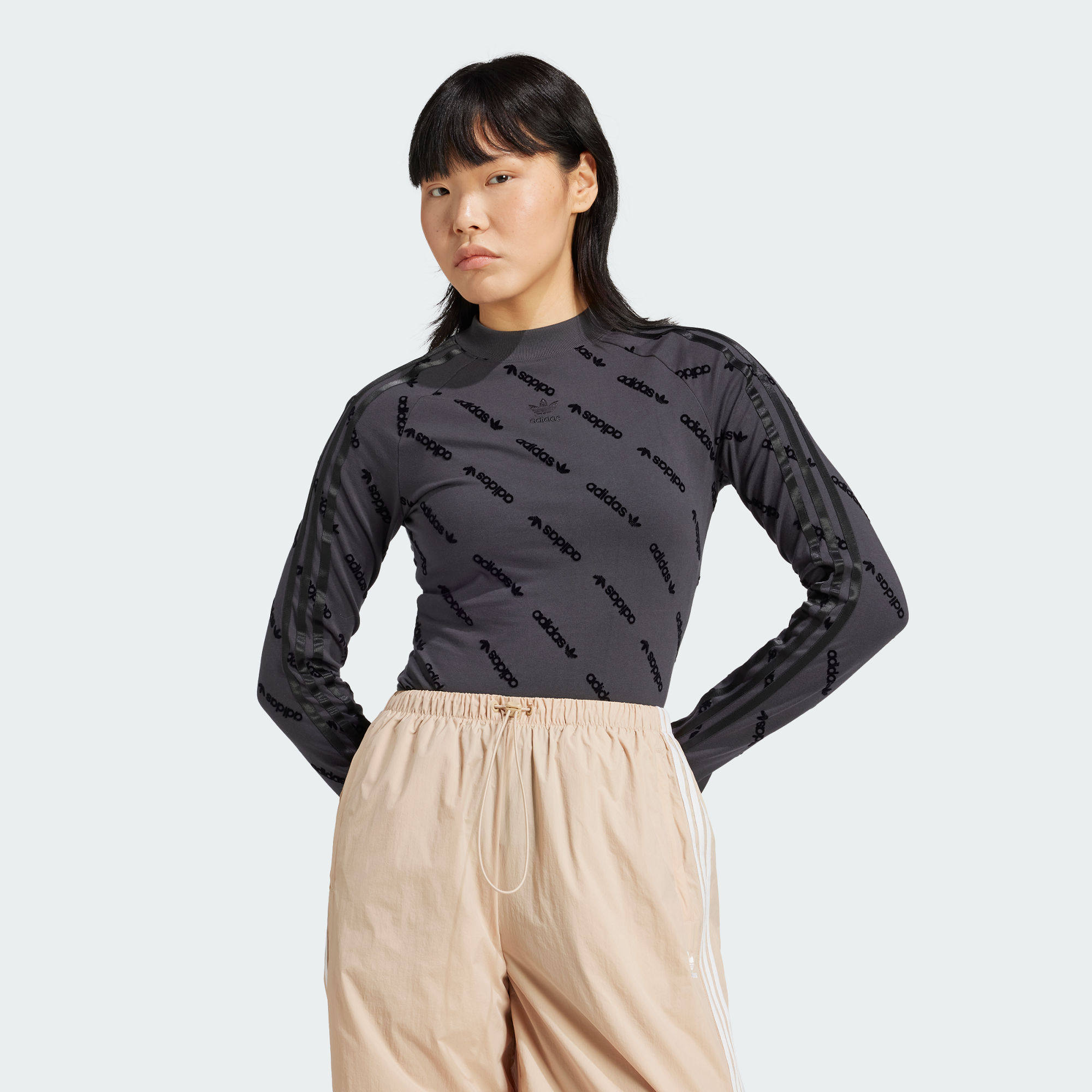 阿迪达斯三叶草女子街头滑板文化运动修身长袖T恤,运动服/休闲服装,运动T恤,淘宝优惠券,粉丝福利购,淘宝优惠卷