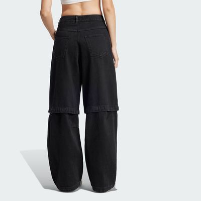 阿迪达斯三叶草女子吴艳妮同款街头漫游系列可拆卸牛仔运动阔腿裤