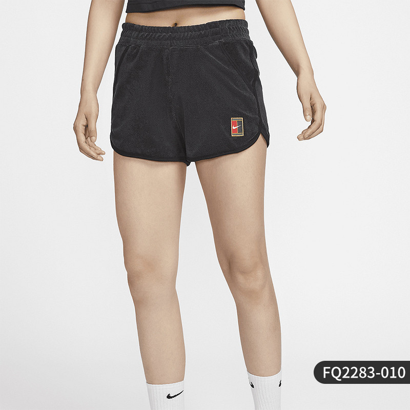 Nike耐克网球短裤女中腰毛圈布秋季新款舒适网球服FQ2283