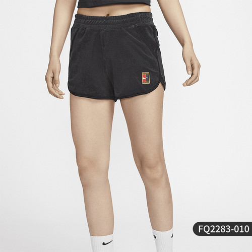Nike耐克网球短裤女中腰毛圈布秋季新款舒适网球服FQ2283
