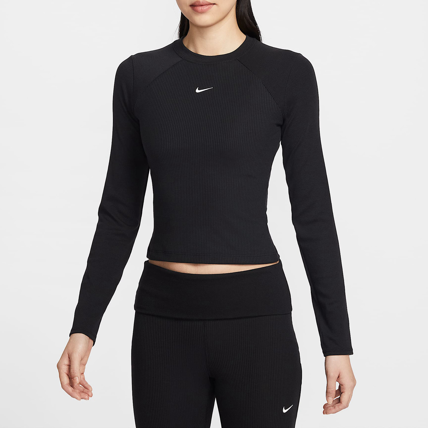 Nike/耐克Sportswear Chill Knit女子紧身长袖罗纹上衣IF0237
