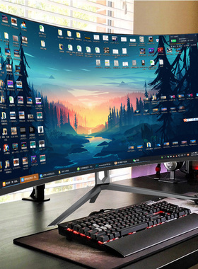 32英寸曲面液晶34显示器电脑27大屏幕144HZ游戏165高清2K带鱼屏24