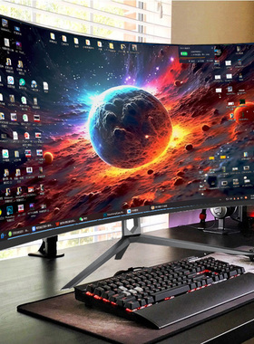 32英寸曲面电脑165电竞游戏2K液晶34显示器27台式144HZ带鱼屏幕24