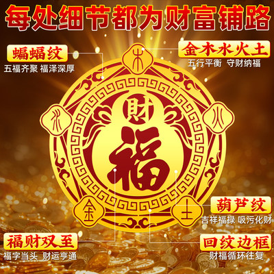 五行财福空调贴解决空调压床头挡财位置专用对门窗福字招财进宝贴