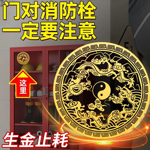 解决门外有消防栓对入户门管道井配电箱青龙贴金属隐形平安贴纸