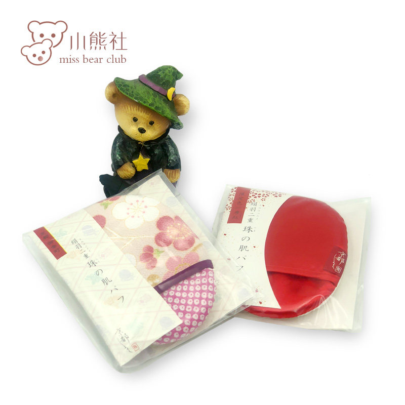 日本 京都丝绸 绢羽二重洗脸粉扑 卸妆棉洁面粉扑 洁面巾 1只装
