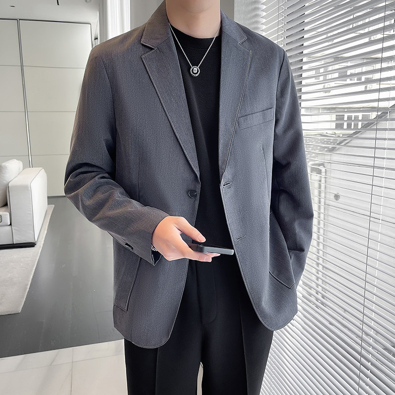 轻熟风春季小西服男宽松明线设计西装外套X2837-P110,男装西服,星座301D-6