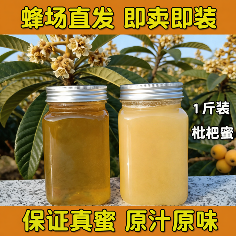 土蜂蜜纯正天然野生枇杷蜜成熟冬季结晶从化峰蜜糖2斤1斤