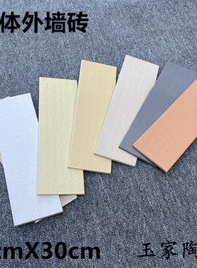通体外墙砖90X300纯色围墙条砖窗线色砖白色灰色风沙纹麻面户外砖