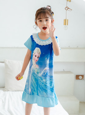 爱莎公主风儿童小孩薄款睡裙