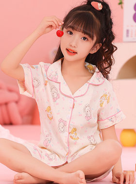 可爱mikko米蔻5儿童6女童小孩8-9-10岁女宝4小朋友睡衣家居服夏款