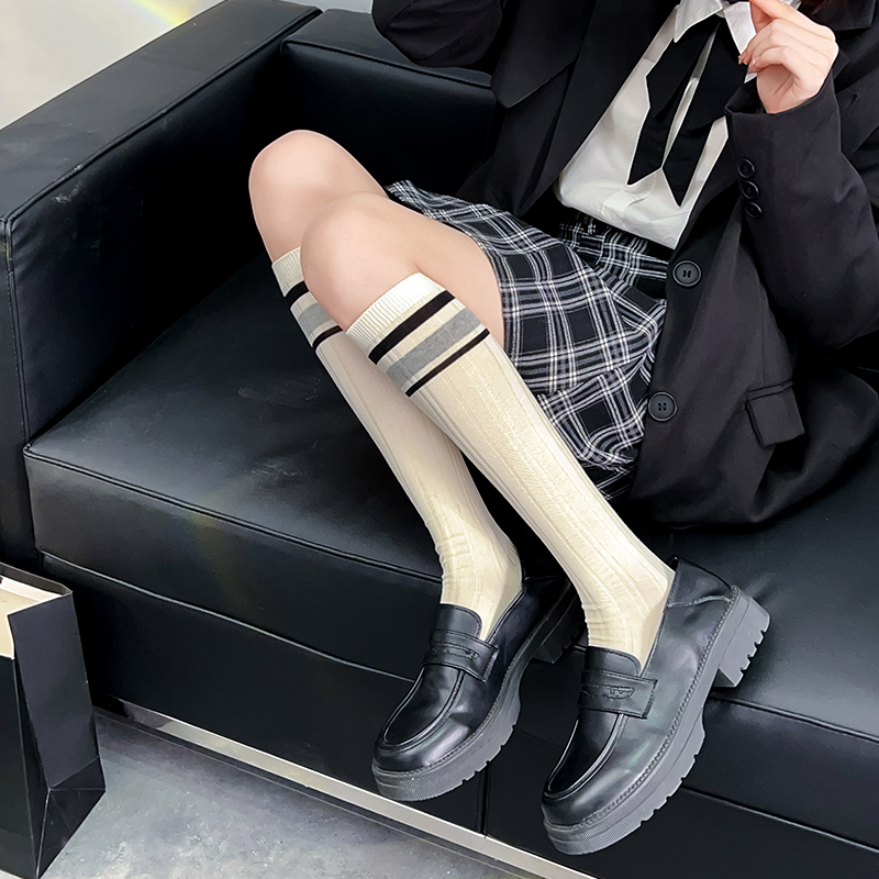 显瘦小腿袜女春夏纯棉日系jk袜