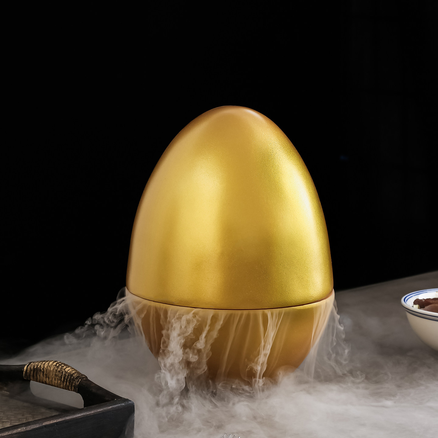 网红创意意境菜餐具金喜蛋生日面生日宴仪式道具干冰餐具盘子商用,餐饮具,酒店餐具,淘宝优惠券,粉丝福利购,淘宝优惠卷