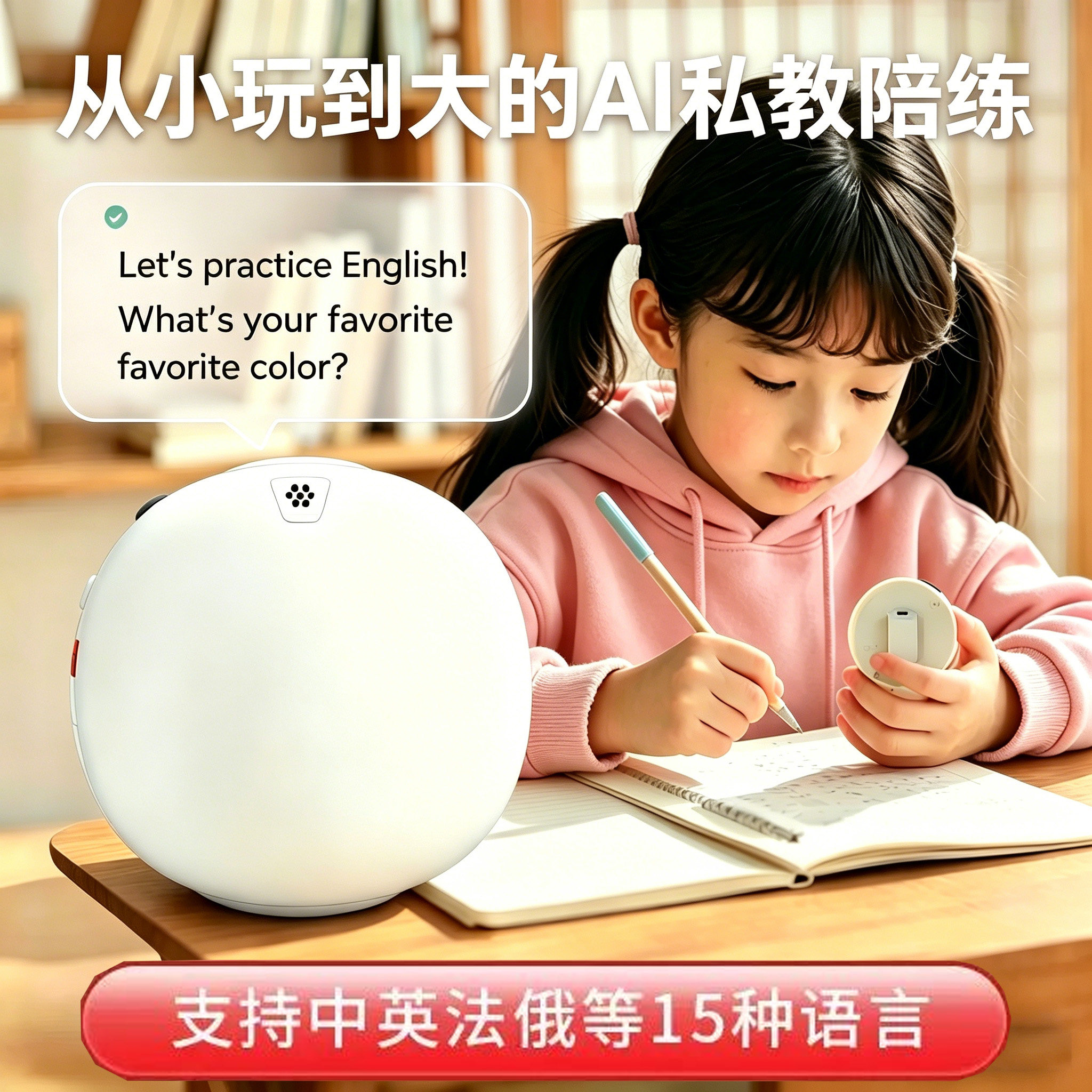 爆款抖音同款Ai英语口语陪练清晰拾音随身外教纠错ai智能翻译机