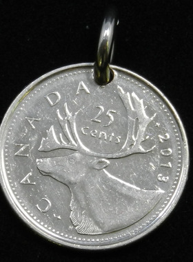 麋鹿硬币吊坠情侣原创个性幸运项链养牛复古钥匙民族风饰品 24mm