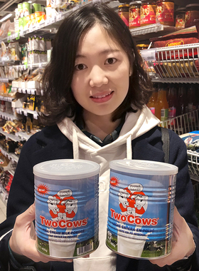 荷兰twocows淘高斯奶粉 双牛高钙全脂 青少年成人老年人进口奶粉