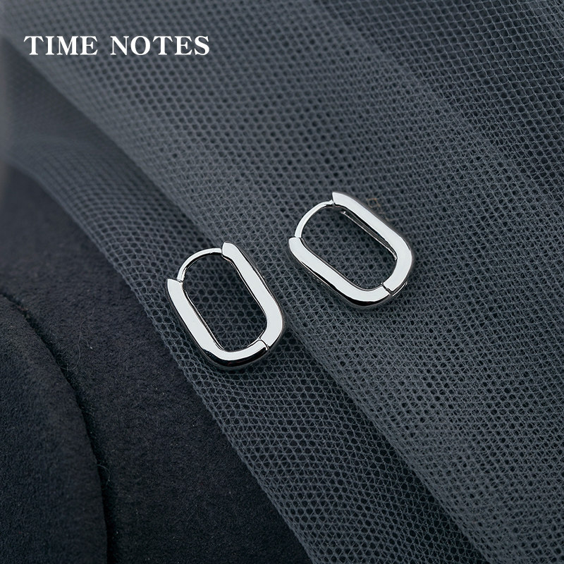 纯银韩国方形中性风耳扣