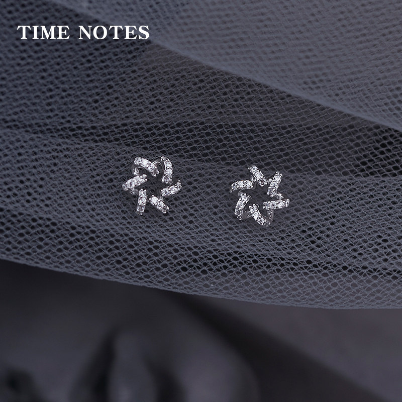 可爱风六芒星韩国女生圣诞银耳钉