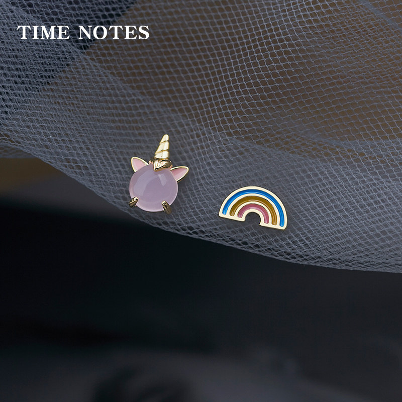 可爱风独角兽恐龙韩版女生耳钉