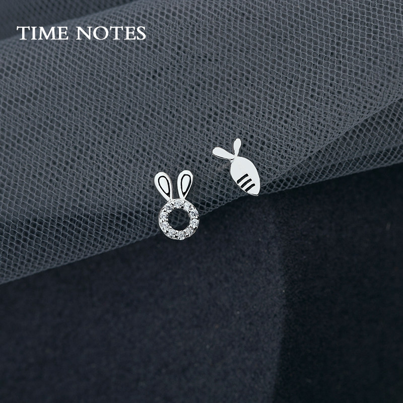 可爱风小兔子萝卜韩版七夕银耳钉