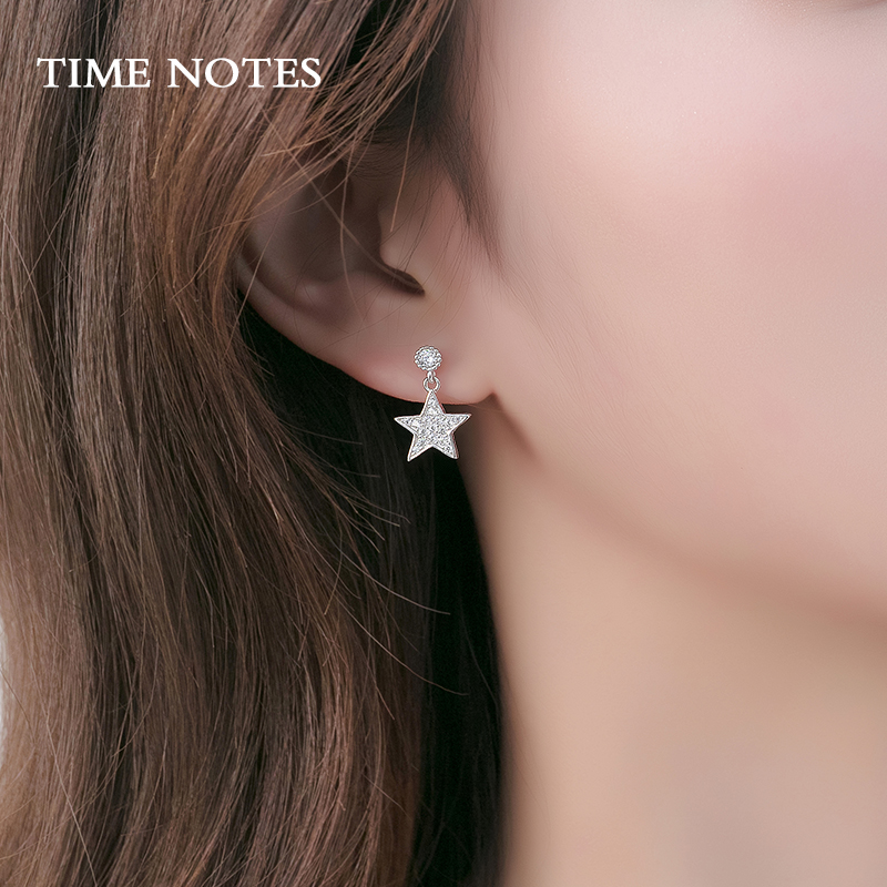 银耳环女925银耳坠七夕银饰品